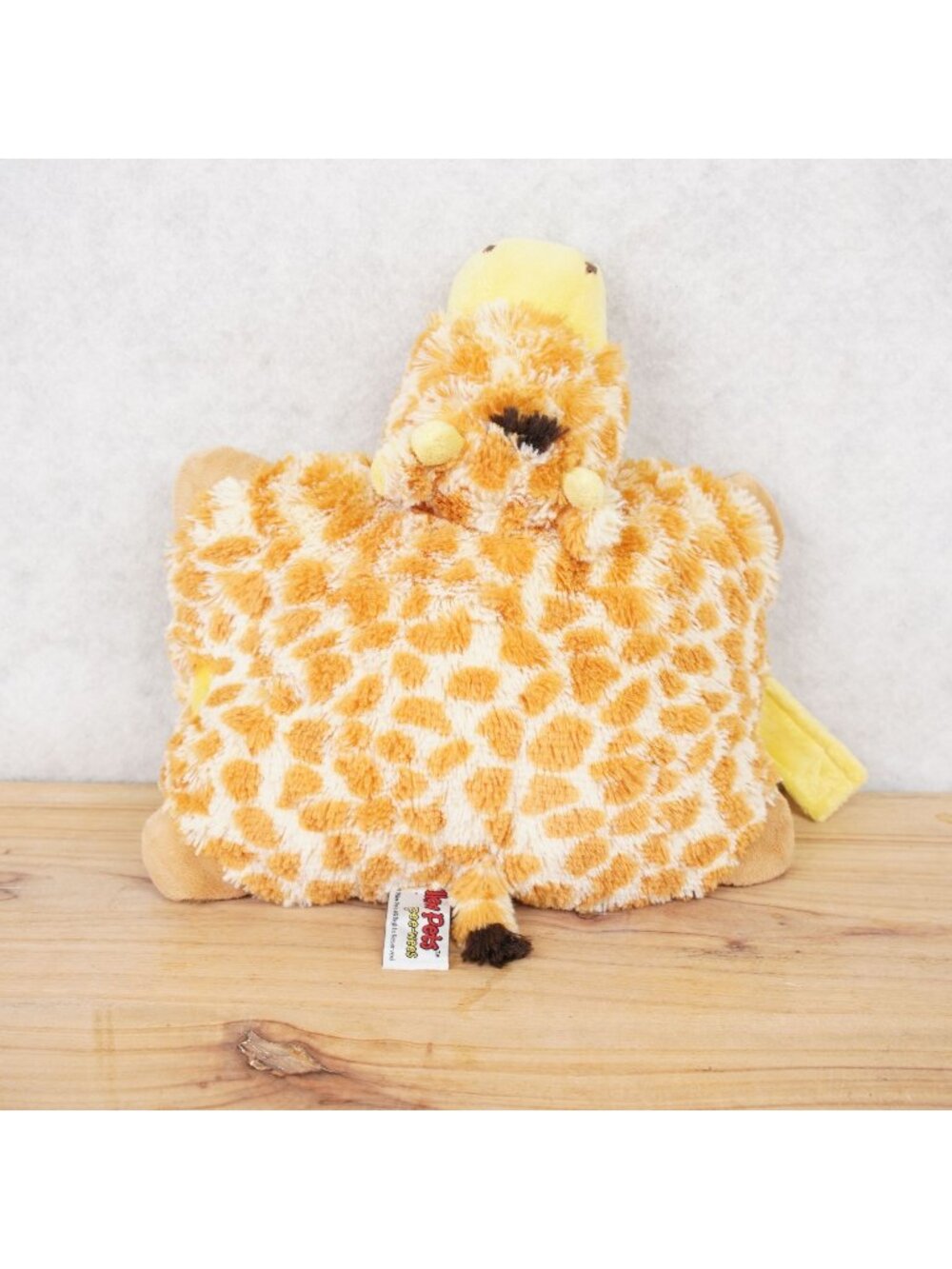 Pillow Pets Pee-Wees Giraffe Pillow Plush Folding Stuffed Animal Brown Yellow